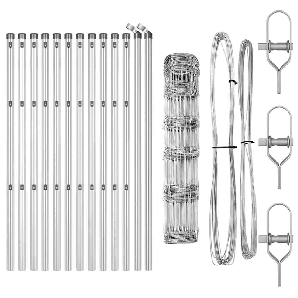 Wildzaun Silber 25 x 0,8 m Verzinkter Stahl